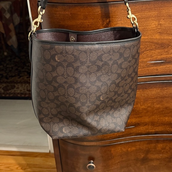 Coach Dark Brown Signature Shoulder Bag - Picture 3 of 8